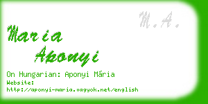 maria aponyi business card