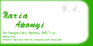 maria aponyi business card